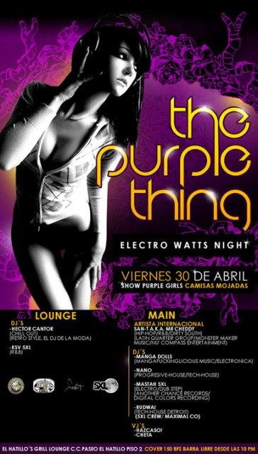 THE PURPLE THING (ELECTRO WATTS NIGHT) Por 1era vez en Venezuela