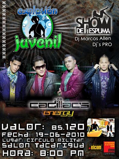 Los »LOS CADILLACS» en la Explosión juvenil, 19 de Junio en el Circulo Militar
