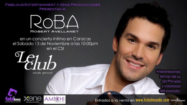 Robert Avellanet dará show intimo en Caracas