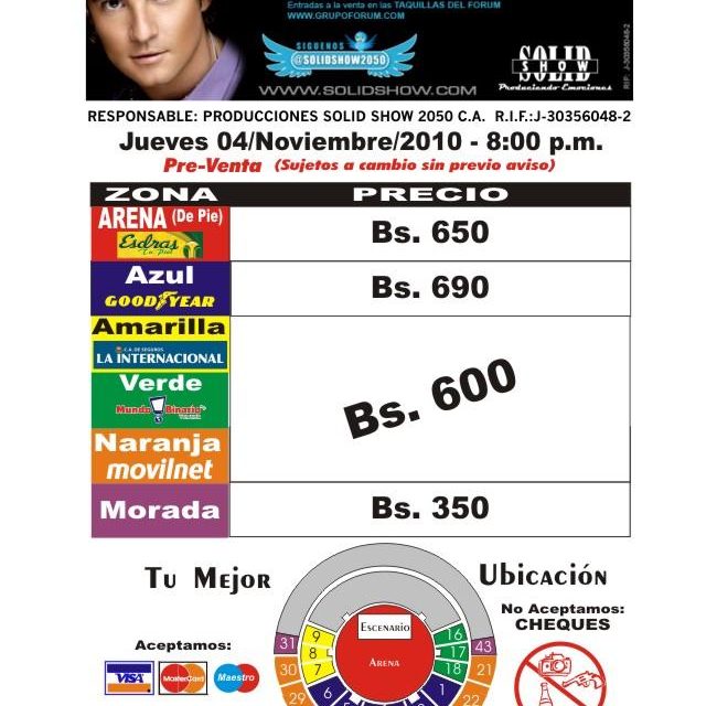 FOTO: FORUM DE VALENCIA   ARRANCÒ PRIMERA PREVENTA DE DAVID BISBAL EN VALENCIA