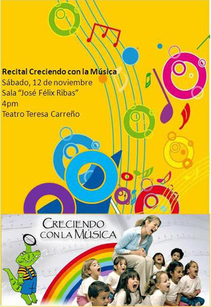 Niños y Niñas de »Creciendo con la Música» llenarán de notas musicales al Teatro Teresa Carreño