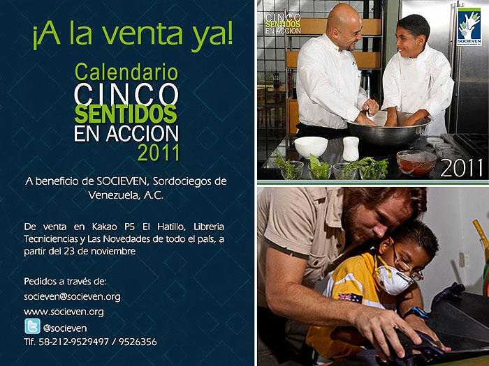 Ya a la Venta »CALENDARIO CINCO SENTIDOS EN ACCION 2011»… A beneficio de SOCIEVEN