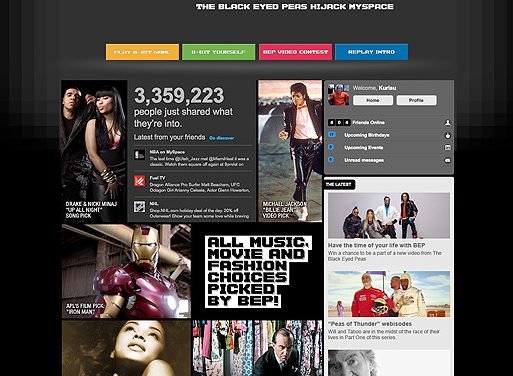 The Black Eyed Peas y Jack Black se apoderan de Myspace