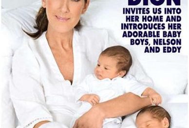 Celine Dion posó por primera vez con sus gemelos