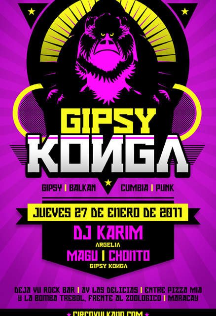 La Gipsy Konga Internacional 27 Enero Deja Vu Bar Maracay