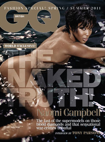 Naomi Campbell a sus 40 años se desnuda para la revista GQ