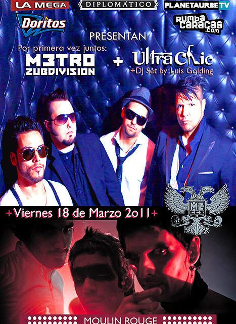 UltraChic*  y Metro Zubdivision darán show en Moulin Rouge este 18 de marzo