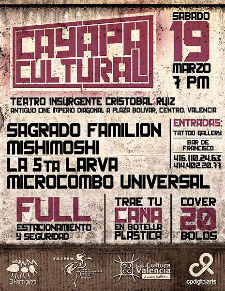 La 5ta Larva en la Cayapa Cultural de Valencia