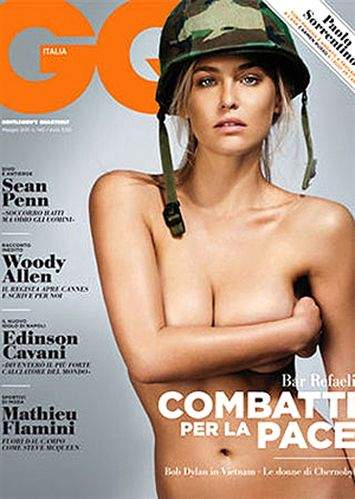 Bar Refaeli, una soldado muy sexy para ‘GQ’ Italia (+Fotos)