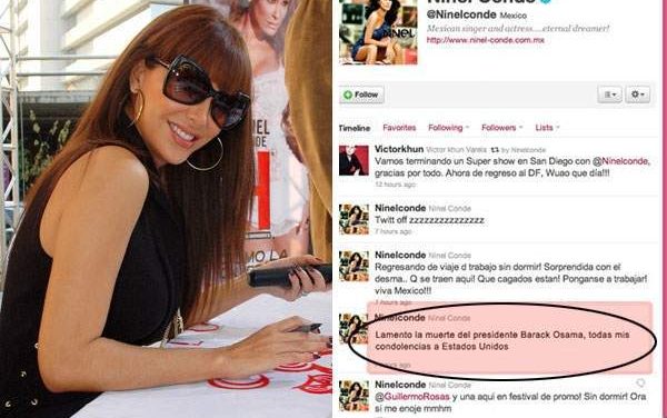 Ninel Conde sigue negando mensaje sobre »muerte de Barack Osama»