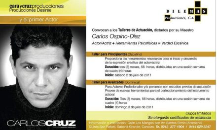 Carlos Cruz producciones inicia Talleres de Actuación