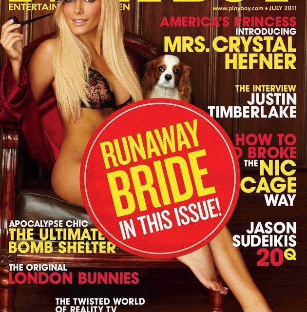 Hugh Hefner añade etiqueta a portada de playboy donde sale su Ex Crystal Harris: »La novia fugitiva»