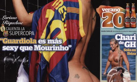 Larissa Riquelme, se vuelve a desnudar para interviú, esta vez entre Messi y Ronaldo