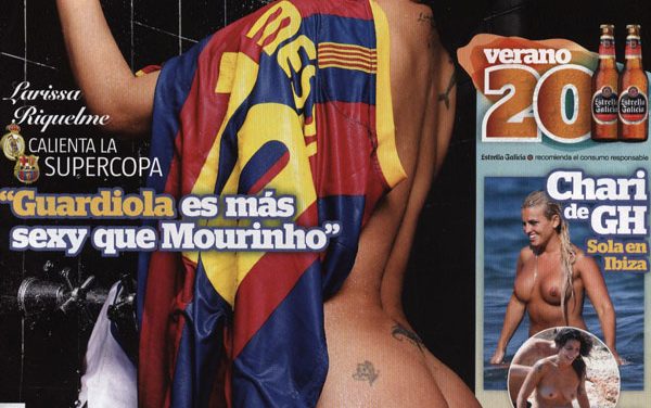 Larissa Riquelme, se vuelve a desnudar para interviú, esta vez entre Messi y Ronaldo