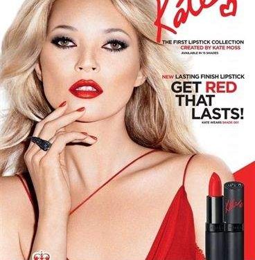 Kate Moss celebra sus 10 años con Rimmel lanzando una línea de barras de labios