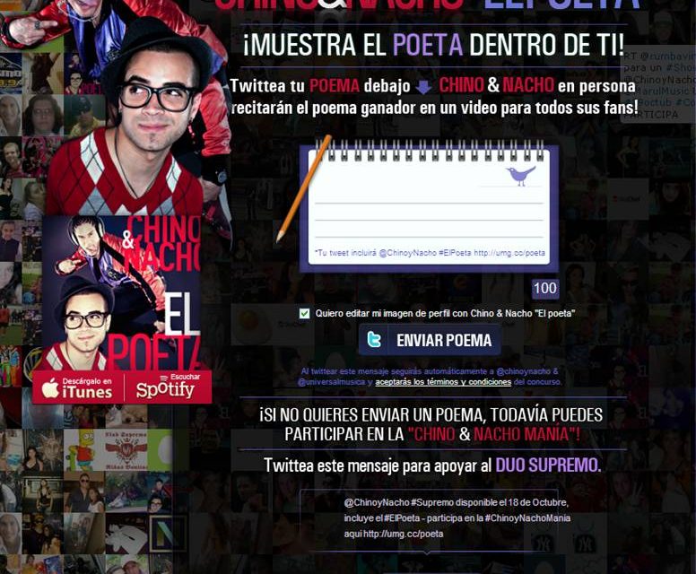 CHINO & NACHO piden que muestres »El Poeta» dentro de ti en Twitter!!!