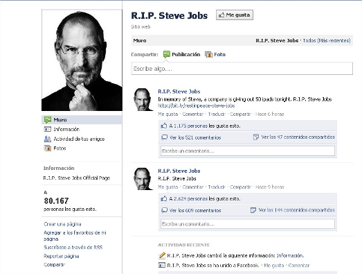 La muerte de Steve Jobs, gancho para los ciberdelincuentes en Facebook