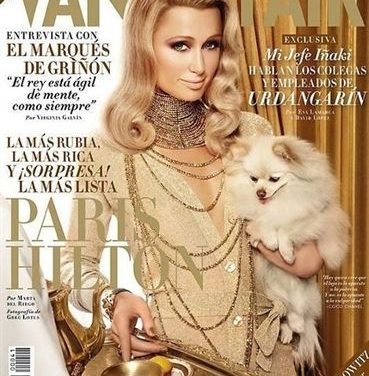 Paris Hilton, una muñeca bañada en oro para Vanity Fair. »Cobra 300.000 euros por ir a una fiesta»