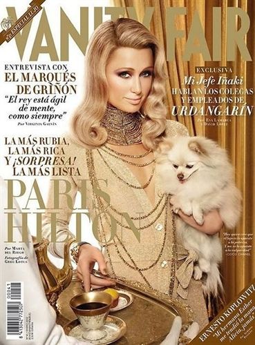Paris Hilton, una muñeca bañada en oro para Vanity Fair. »Cobra 300.000 euros por ir a una fiesta»