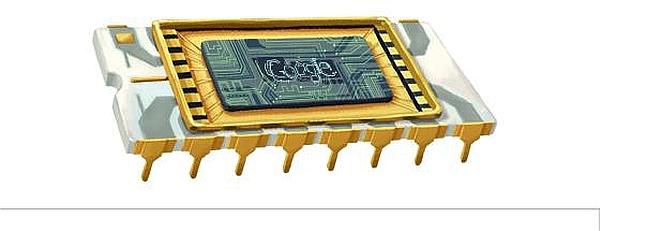 Robert Noyce crea un ‘doodle’ con microchip para Google