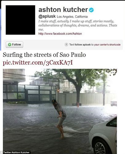 Ashton Kutcher se divierte en Brasil… De vacaciones en Sao Paulo