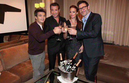 ELENCO DE »EL ARTISTA» BRINDÓ CON PERRIER-JOUET