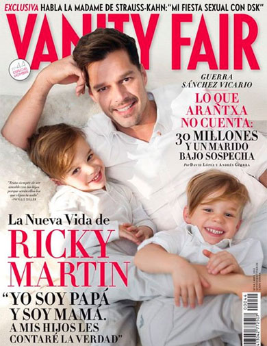 Ricky Martin posa por primera vez con sus hijos en Vanity Fair