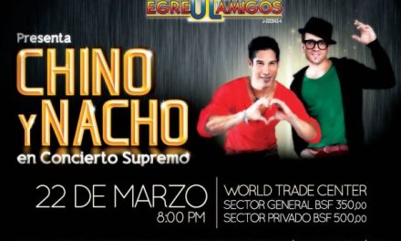 Chino y Nacho ofrecerá un espectacular concierto el próximo 22 de marzo en Valencia
