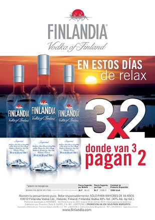 Donde van 3 pagan 2 con Vodka Finlandia
