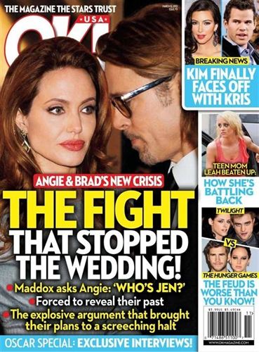 Angelina Jolie aplaza su boda con Brad Pitt por un ataque de celos