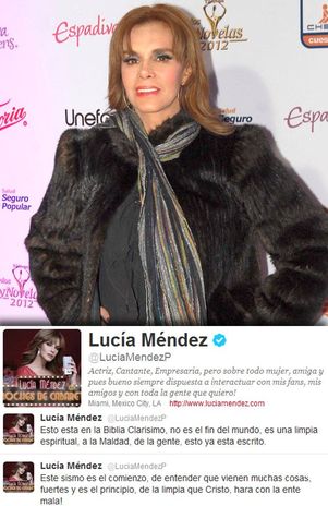Lucía Méndez provocó gran polémica en twitter por comentarios tras sismo en México
