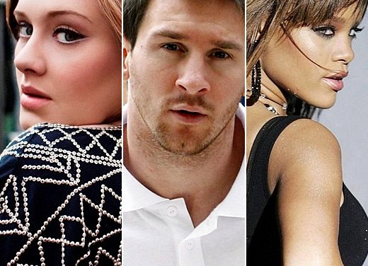 Adele, Rihanna o Messi, los más influyentes del momento