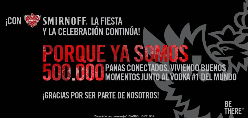 SMIRNOFF® SUMA 500.000 SEGUIDORES EN FACEBOOK