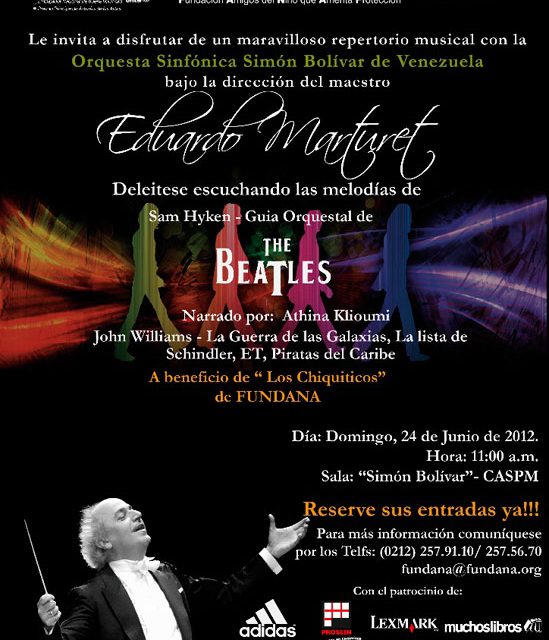 EDUARDO MARTURET Y LA ORQUESTA SINFÓNICA SIMÓN BOLÍVAR OFRECERÁN CONCIERTO A BENEFICIO DE FUNDANA
