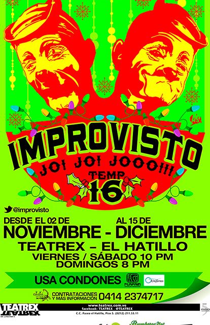 Este viernes 2 de noviembre regresa @IMPROVISTO »Especial Navideño» a @TEATREX
