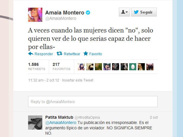 Critican a Amaia Montero por polémico mensaje en Twitter