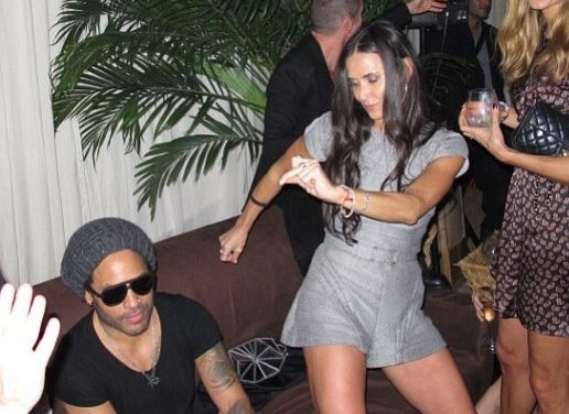 Demi Moore olvida las penas en fiesta con Lenny Kravitz