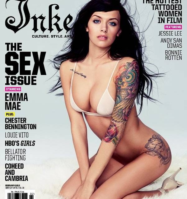 La pornostar Emma Mae con sus sexys tatuajes en portada de Inked (+Fotos)