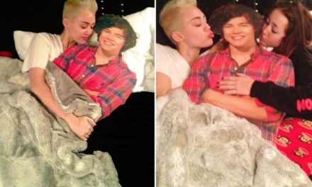 Miley Cyrus lleva a su cama fotografía de Harry Styles