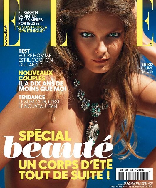 Eniko Mihalik en topless para la revista Elle de Francia Marzo 2013 (+Fotos)