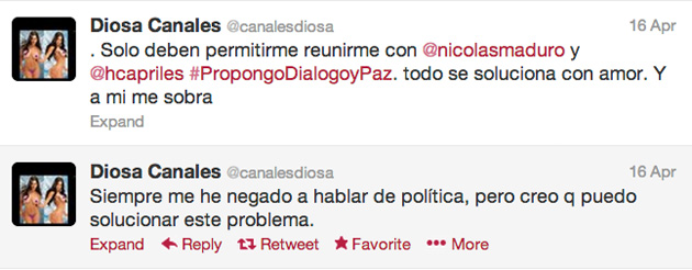 Diosa Canales quiere ser mediadora entre la oposición y el chavismo: »Esto se resuelve con amor»