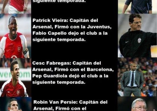 Conoce la maldición ‘saca técnicos’ de los capitanes del Arsenal