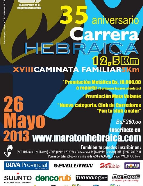 El 26 de mayo se realizará la edición 35 de la Carrera Hebraica