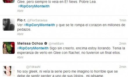 Glee: Muerte de Cory Monteith causa conmoción en redes sociales