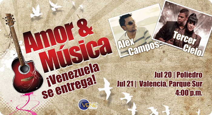 Alex Campos y Tercer Cielo juntos, por primera vez en el Festival Amor y Música
