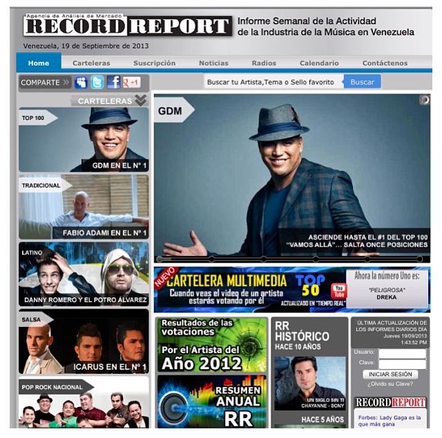 GDM SE APODERA DEL #1 EN LA CARTELERA NACIONAL DEL RECORD REPORT CON SU TEMA »VAMOS ALLÁ»