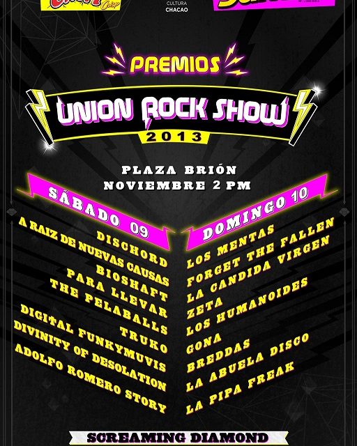 3era Entrega de Los Premios Union Rock Show Plaza Brión Chacaito 9 y 10 de Noviembre 2013