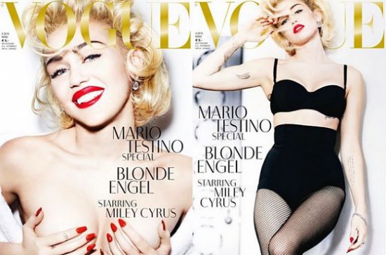 Vogue: Miley Cyrus posó en topless para Mario Testino emulando a Marilyn Monroe (+Fotos)
