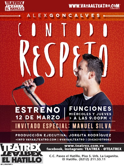 Álex Goncalves se sube a las tablas por primera vez con el unipersonal Con todo respeto