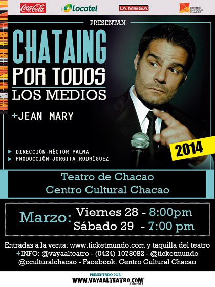 28 y 29 de marzo | Luis Chataing + Jean Mary se presentan en el Teatro de Chacao